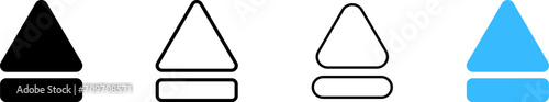 Up arrow icons. Different styles, eject buttons, up arrow set icons. Vector icons