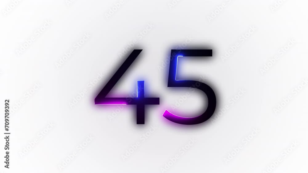 Neon number 45 with alpha channel, neon number forty five Neon number 45 with alpha channel, neon number forty five
