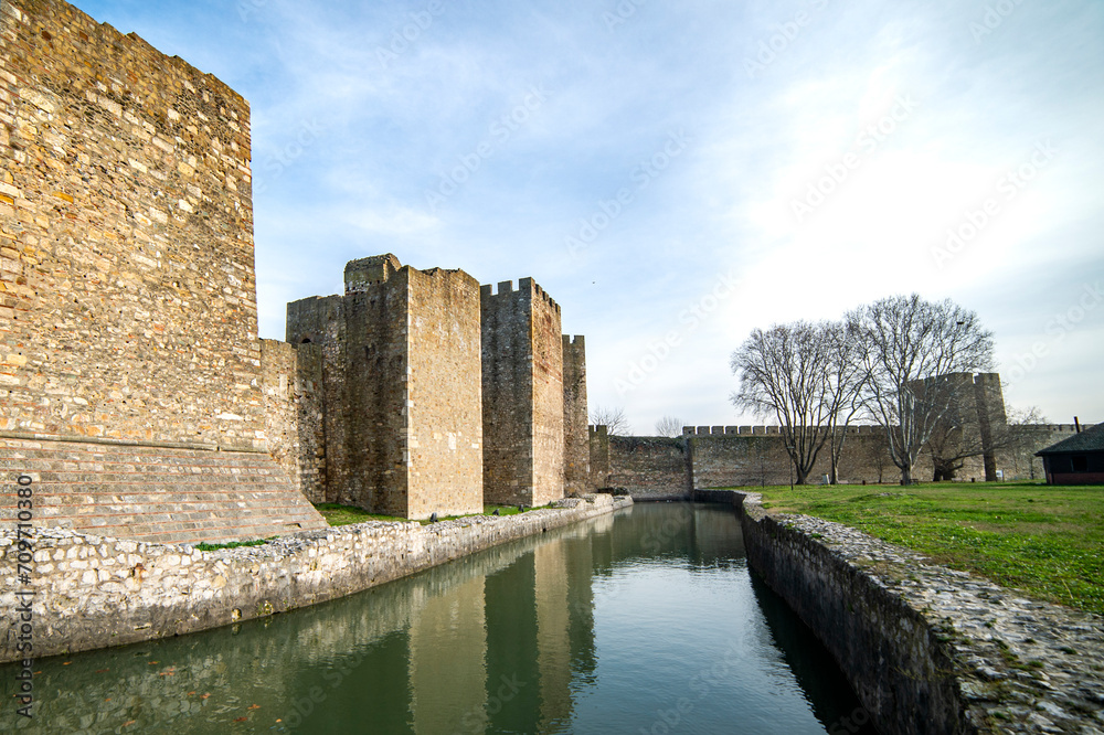 Smederevo fortress. Architecture of medieval fortifications