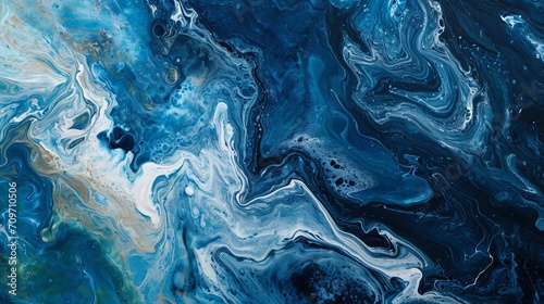 Ocean's Whisper: Waves of Blue Paint Collide, Generative ai