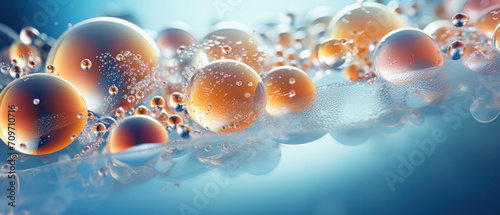macro shot of bubbles in water, abstract background
