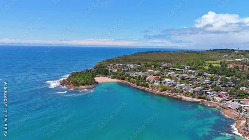 Sydney, Australia: Aerial view of Shelly Beach in capital city of Australian state of New South Wales and most populous city in Australia Sydney, Australia: Aerial view of Shelly Beach in capital city of Australian state of New South Wales and most populous city in Australia