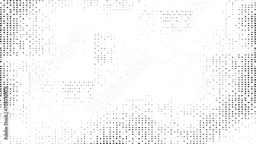 Grunge halftone black and white. Background pattern gray scale monochrome. Texture black and white vintage. Dark monochrome background for design