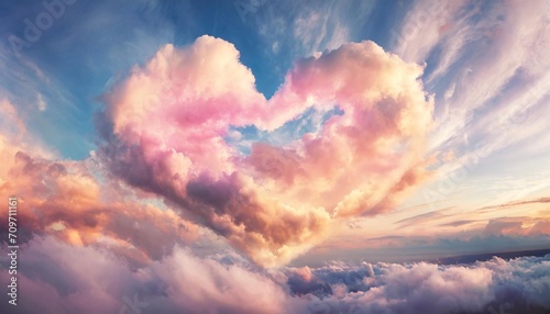 magic real heart made from clouds in the sunset sky pink light heart shaped clouds lovegenerated