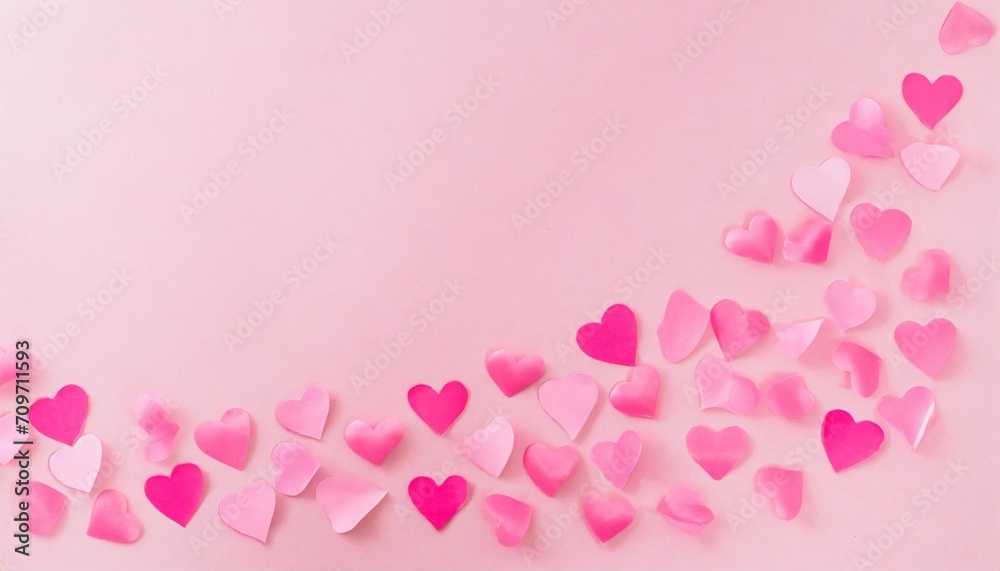 there are many pink hearts scattered on a pink background illustration
