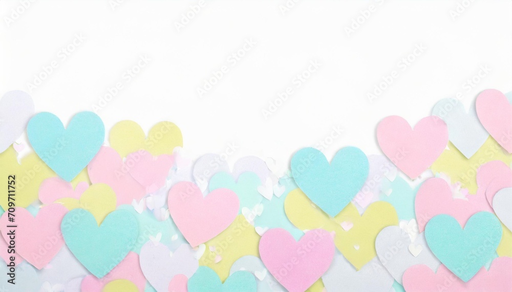 pastel heart shape paper cut background illustration