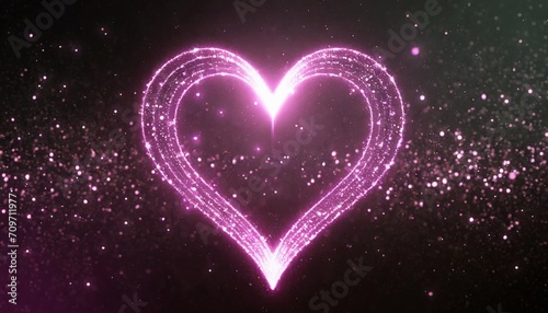 neon lights heart with shiny and glowing particles valentines day and love concept background illustration