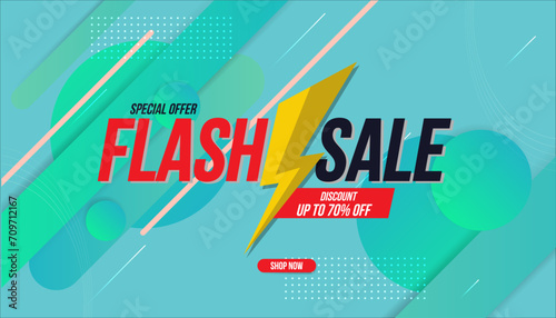 Flash sale discount banner promotion background. editable text effect