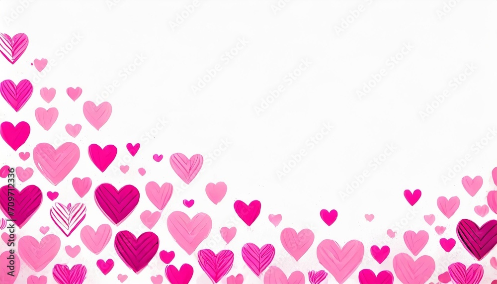 pink hearts illustration on a white background love heart for valentines day background design banner illustration