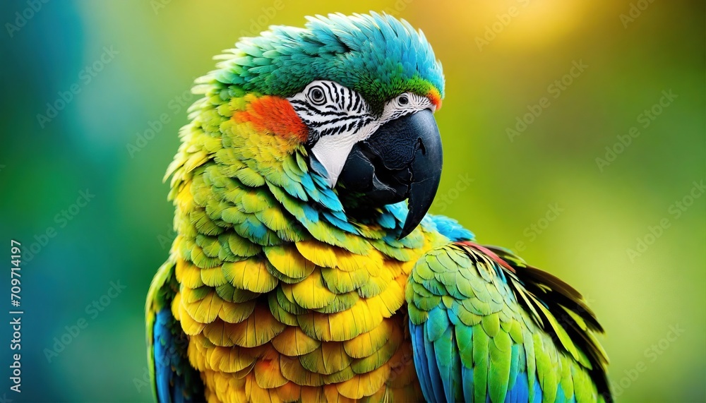 Parrot in the tropical forest. Generative AI Parrot in the tropical forest. Generative AI