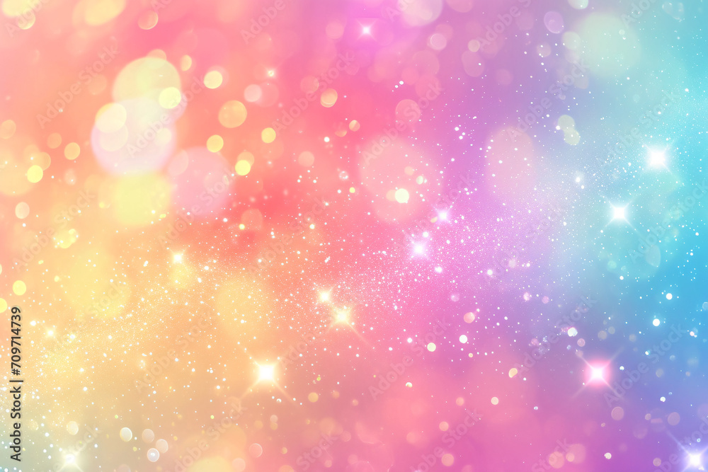 Glitter gradiant defocused bokeh background, blurry sparkles and lights 