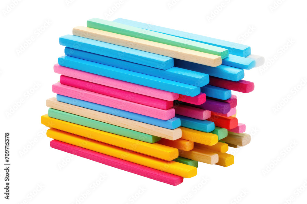 Bright and Colorful Craft Stick Isolated On Transparent Background