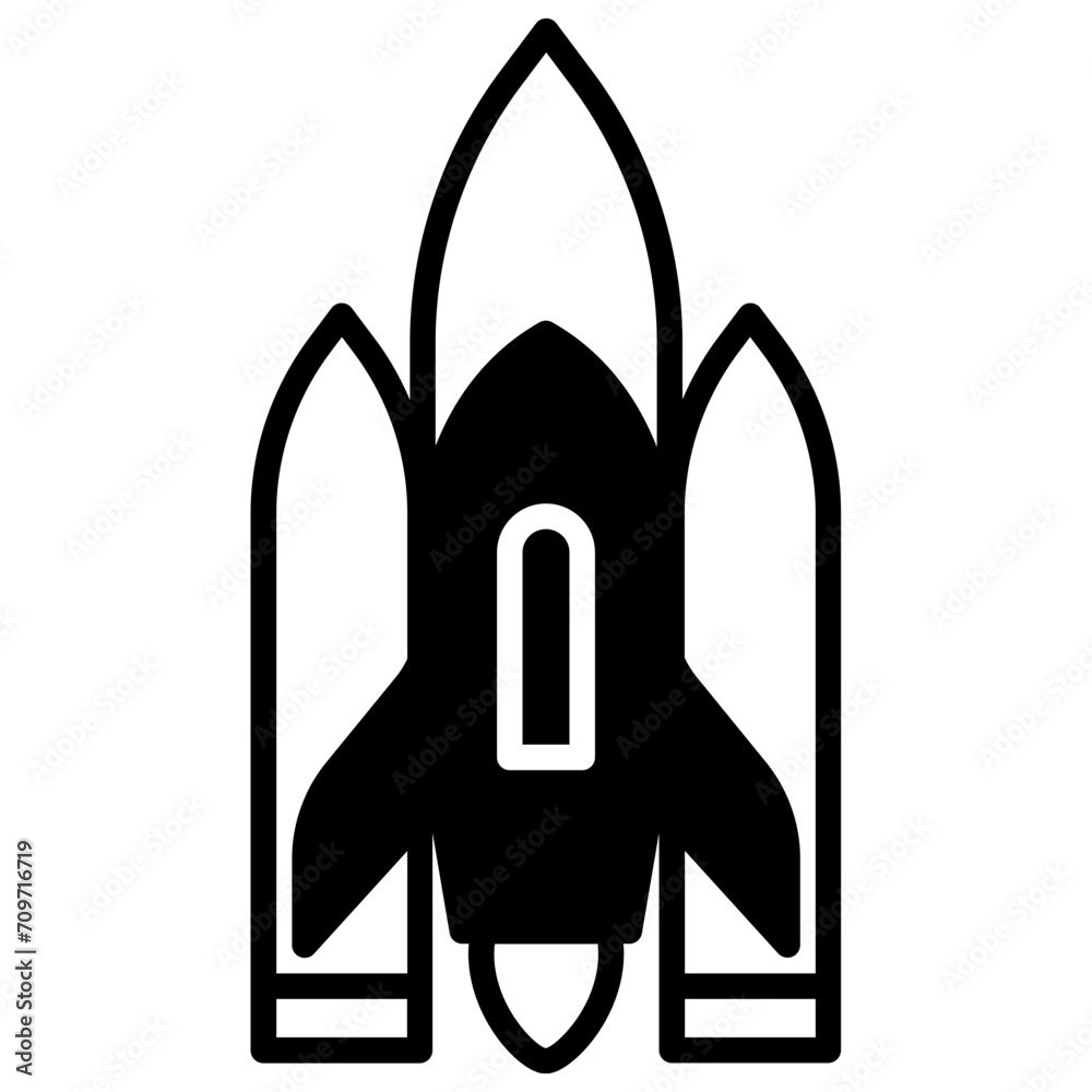 Rocket solid glyph icon Rocket solid glyph icon