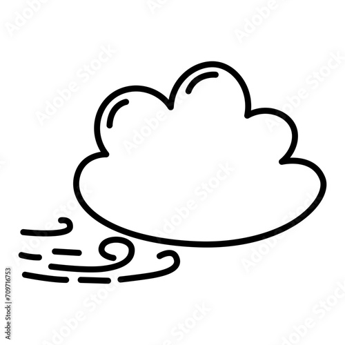 Wind cloud line icon.