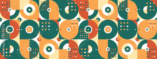 Seamless vector abstract background, geometric seamless pattern, tiling endless wallpaper with geometrical shapes structure in ethnic colors.