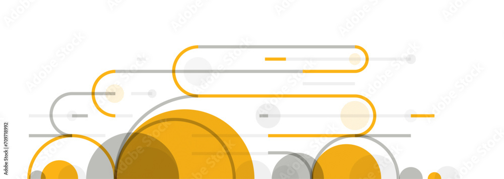 Obraz premium Abstract circles and lines vector background, geometric composition drawing technology plan, loop circular digital scheme.