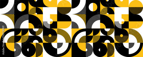 Seamless vector abstract background in yellow color, geometric seamless pattern, tiling endless wallpaper with geometrical shapes structure.