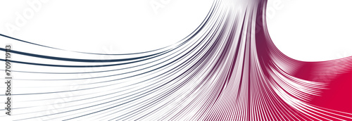 Distorted and deformed lines vector abstract background, curvature of space, 3D linear flow curve shape, science fiction.