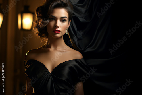 Creative graphics generative ai collage illustration of stunning gorgeous person in elegant outfit celebrate vip party