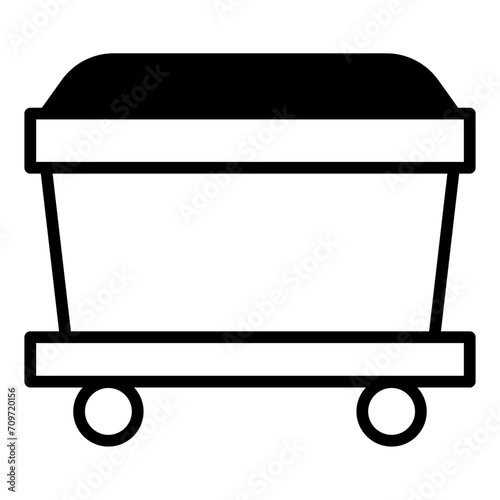 Coal trolly solid glyph icon