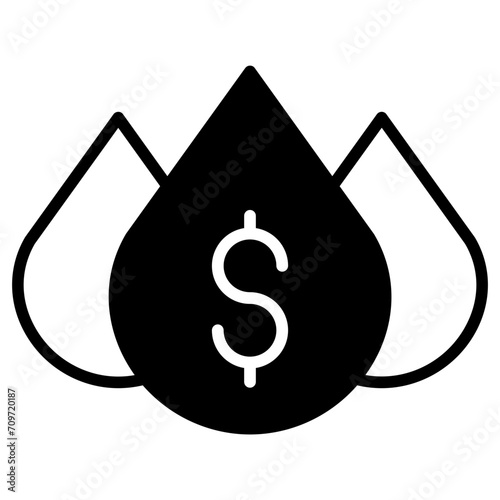 oil price solid glyph icon