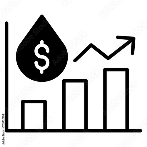 Oil Price solid glyph icon