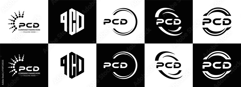 PCD logo. P C D design. White PCD letter. PCD, P C D letter logo design. Initial letter PCD linked circle uppercase monogram logo. P C D letter logo vector design. PCD letter logo design five style.	
