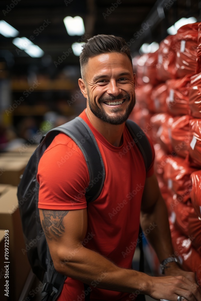 Business owner packing fitness equipment for shipment to health-conscious customers, Generative AI Business owner packing fitness equipment for shipment to health-conscious customers, Generative AI