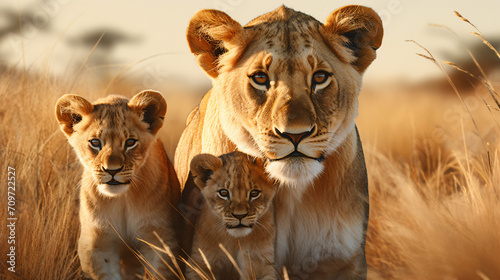 Witness the beauty of motherhood as a lioness