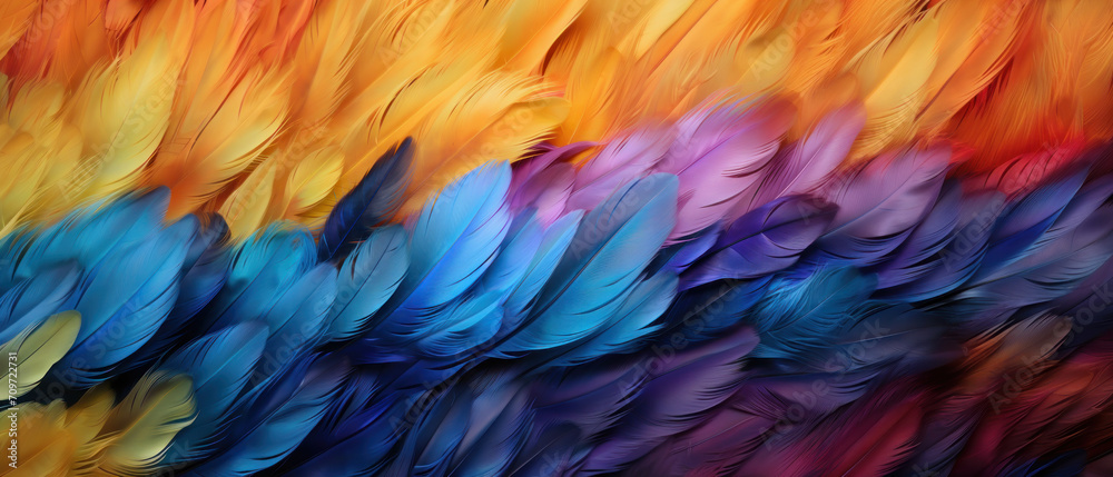 Colorful bird feathers background Colorful bird feathers background