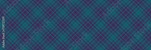 Handkerchief pattern check fabric, custom background seamless textile. Outside plaid tartan texture vector in cyan and blue colors.