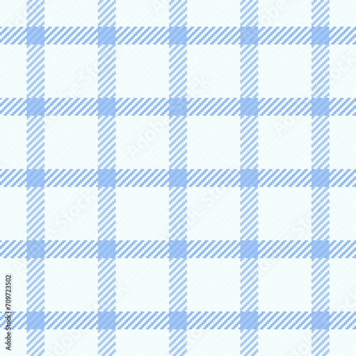 Relief background fabric texture, horizontal seamless textile vector. National pattern check tartan plaid in mint cream and blue colors.