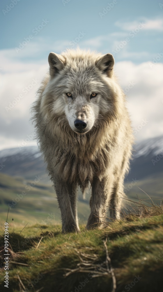 Obraz premium Wild Wolf is walking or running