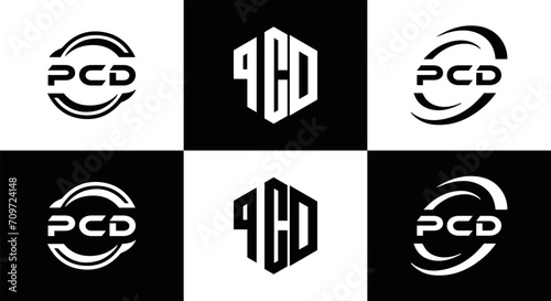 PCD logo. P C D design. White PCD letter. PCD, P C D letter logo design. Initial letter PCD linked circle uppercase monogram logo. P C D letter logo vector design. PCD letter logo design five style. 