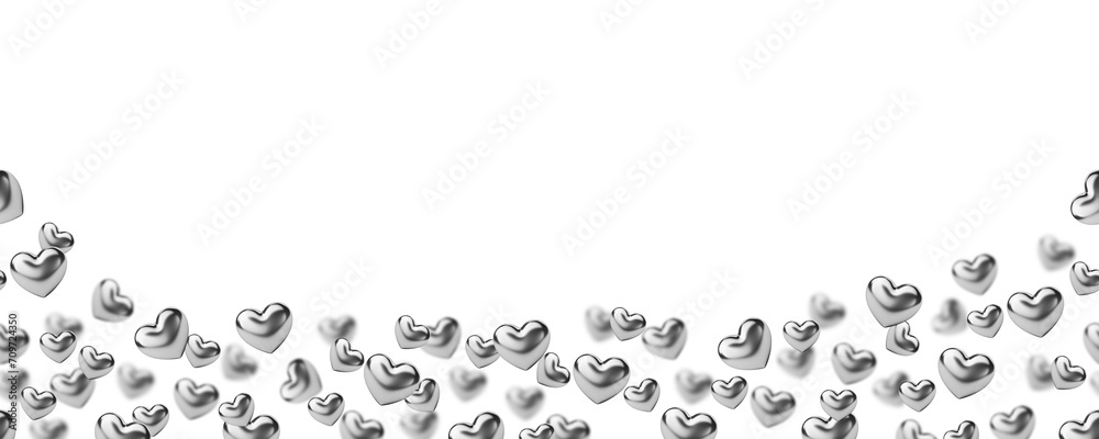 Silver Hearts Valentine's Day Background Silver Hearts Valentine's Day Background