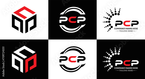 PCP logo. P C P design. White PCP letter. PCP, P C P letter logo design. Initial letter PCP linked circle uppercase monogram logo. P C P letter logo vector design. PCP letter logo design five style.	
