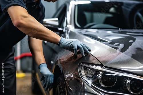 Auto Repair Excellence: Employee Restoring Car Body © Nick Alias