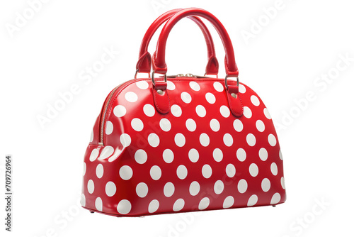 Modern Polka Dot Fashion Bag Isolated On Transparent Background