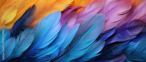 Colorful bird feathers background © Mik Saar