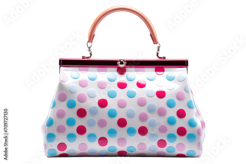 Modern Polka Dot Fashion Bag Isolated On Transparent Background