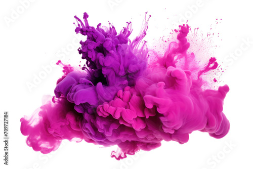 Radiant Purple Pink Explosion Splash Isolated On Transparent Background