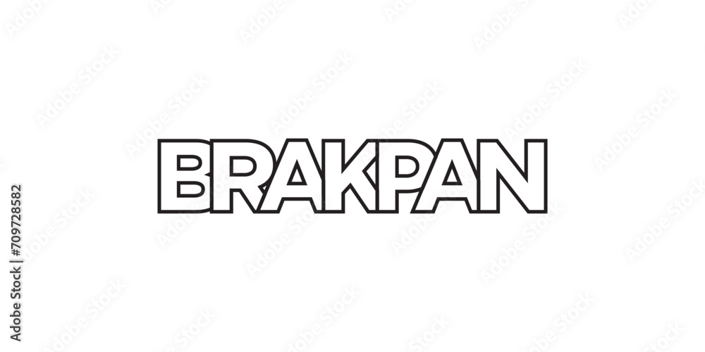 Brakpan in the South Africa emblem. The design features a geometric style, vector illustration with bold typography in a modern font. The graphic slogan lettering. Brakpan in the South Africa emblem. The design features a geometric style, vector illustration with bold typography in a modern font. The graphic slogan lettering.