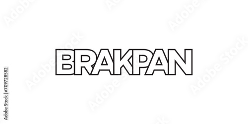 Brakpan in the South Africa emblem. The design features a geometric style, vector illustration with bold typography in a modern font. The graphic slogan lettering.