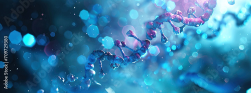 DNA double helix. DNA molecule structure. Medical science research of chromosome DNA genetic biotechnology in human genome cell. Science laboratory experiments analysis and genetic engineering study.