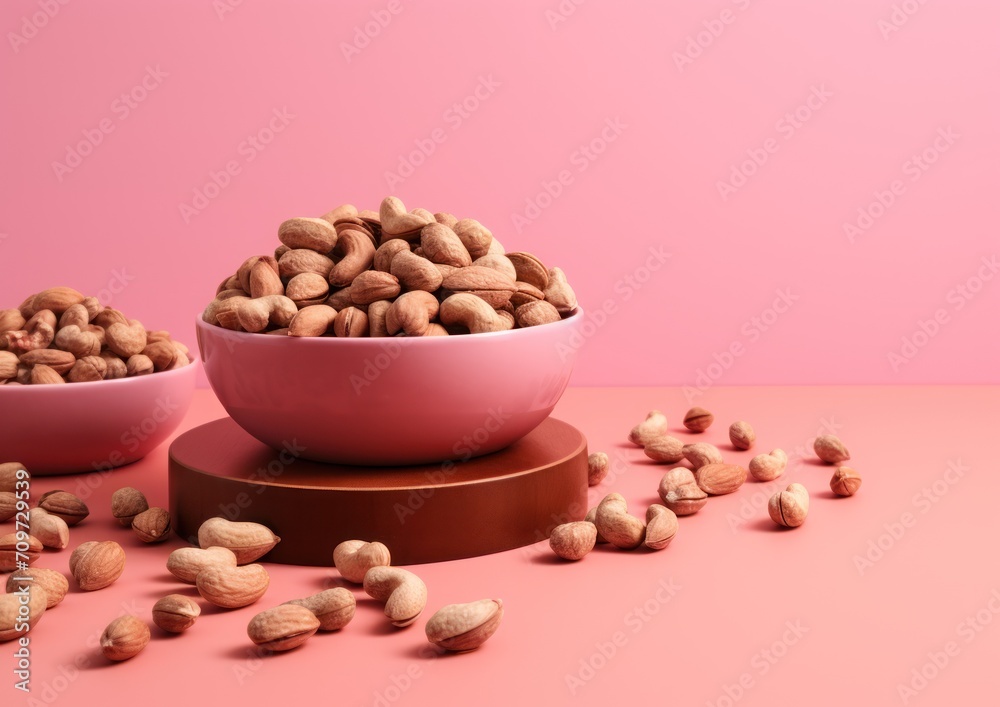 View of allergens commonly found in nuts. close up view of the nuts. all different kinds of nuts in the bowl View of allergens commonly found in nuts. close up view of the nuts. all different kinds of nuts in the bowl