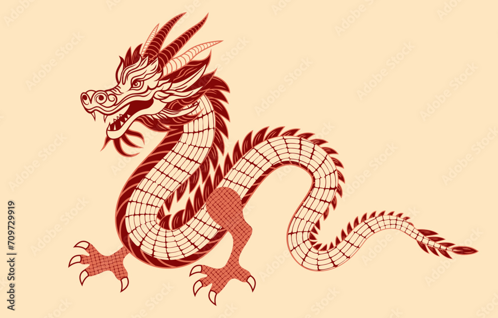 Obraz premium Chinese zodiac Dragon symbol