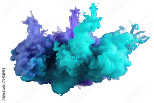 Chromatic Teal Lavender Splash Isolated On Transparent Background