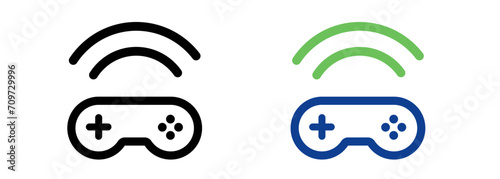 Wireless gamepad game controller icon set