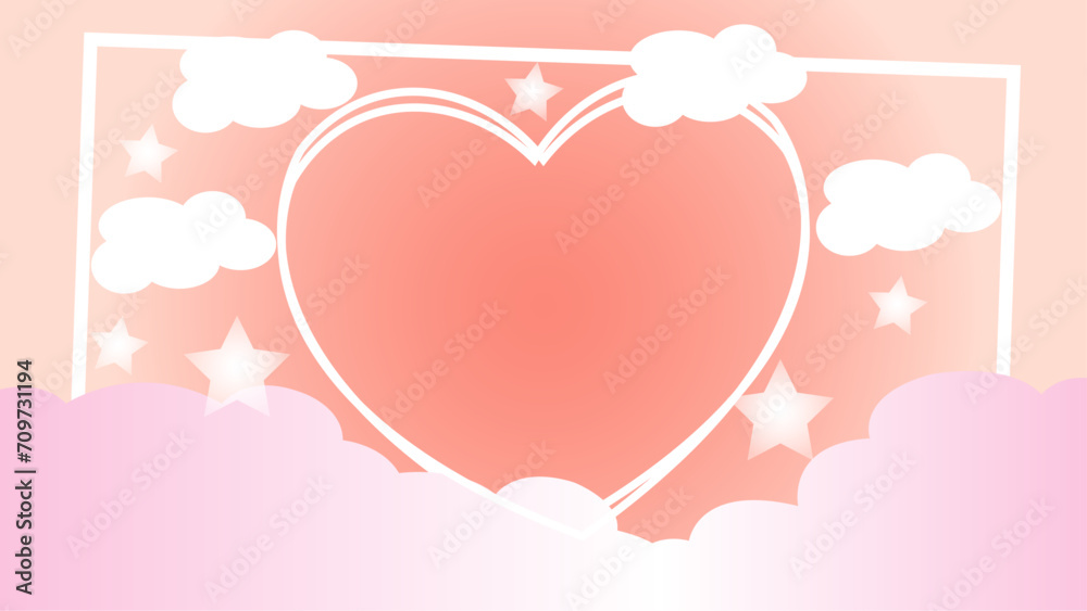 Love hearts decoration on girly background. Vector illustration.