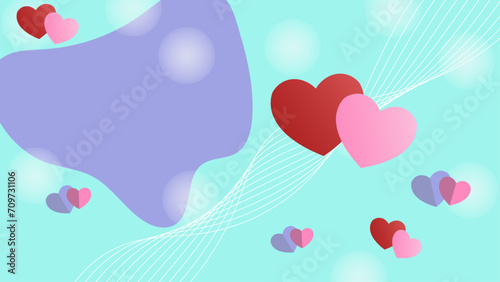 Love hearts decoration on girly background. Vector illustration.